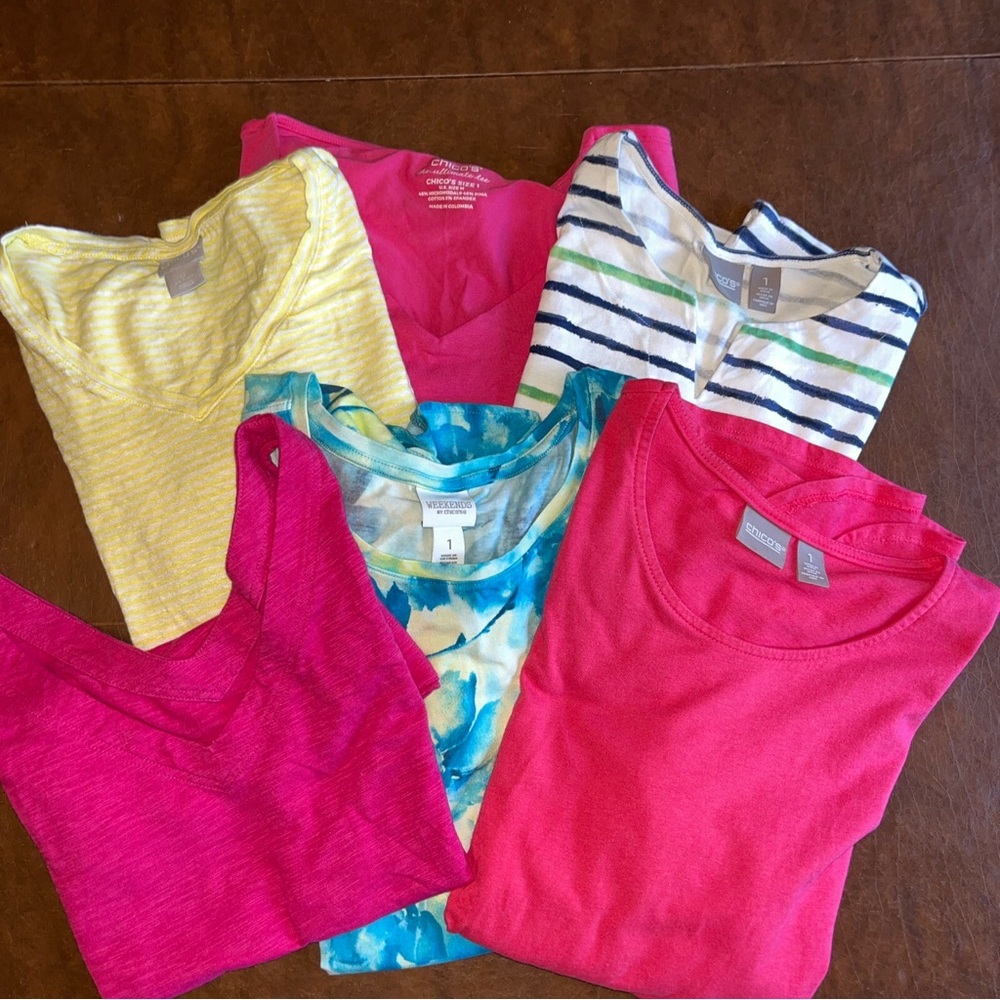 Lot of 6 Chicos knit tops